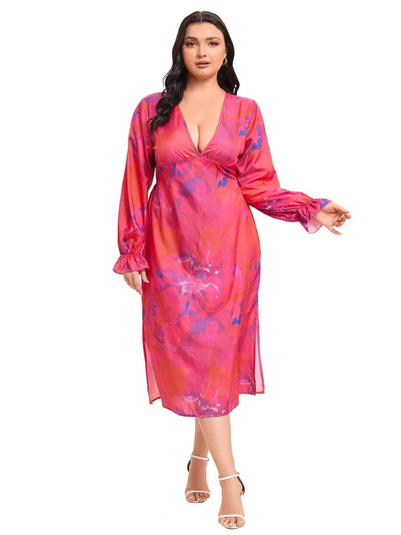 Product Title: Boho Floral Plus Size Maxi Sundresses for Plus Size Women - Perfect for Summer Weddings and Casual Events - A-Line Style with Short