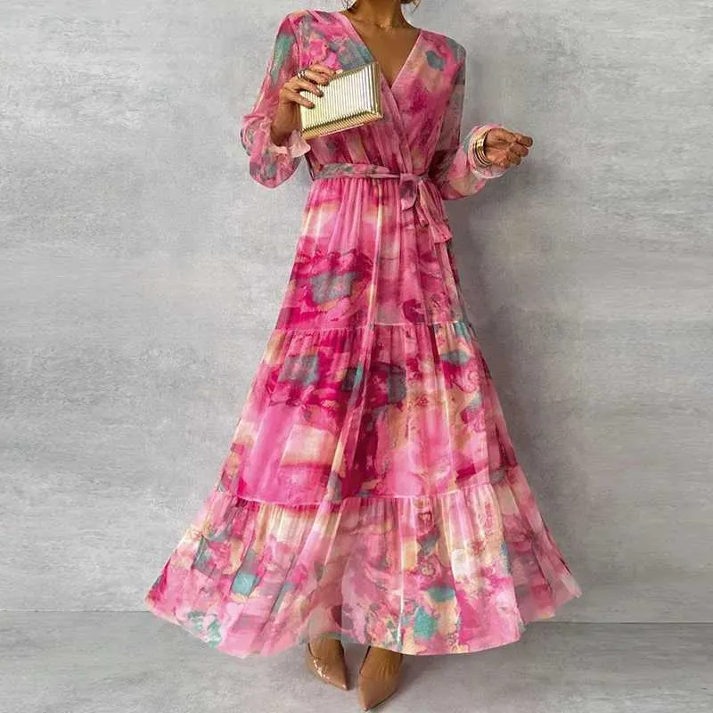 blue dress for baby girl Boho Floral Multicolor Tiered Smock Dress main image 1