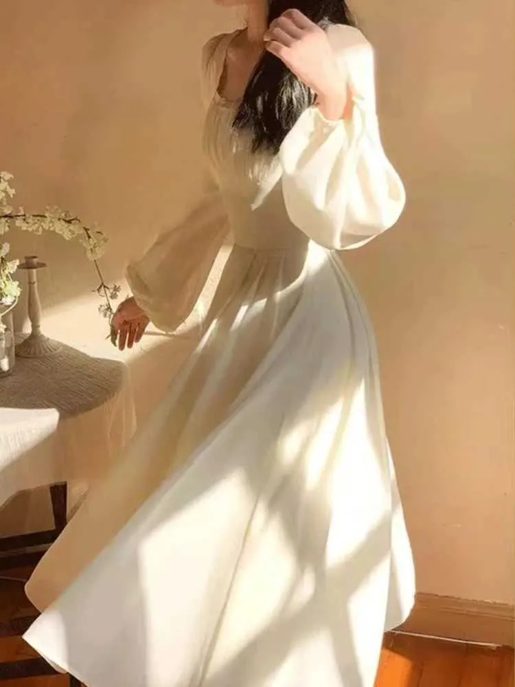 French Elegant Midi Dress for Women - Long Sleeve Fairy nykaa party wear dresses, Casual One Piece Style, Korean Fashion - Spring Collection (M240924) French Elegant Midi Dress for Women - Long Sleeve Fairy nykaa party wear dresses, Casual One Piece Style, Korean Fashion - Spring Collection (M240924)