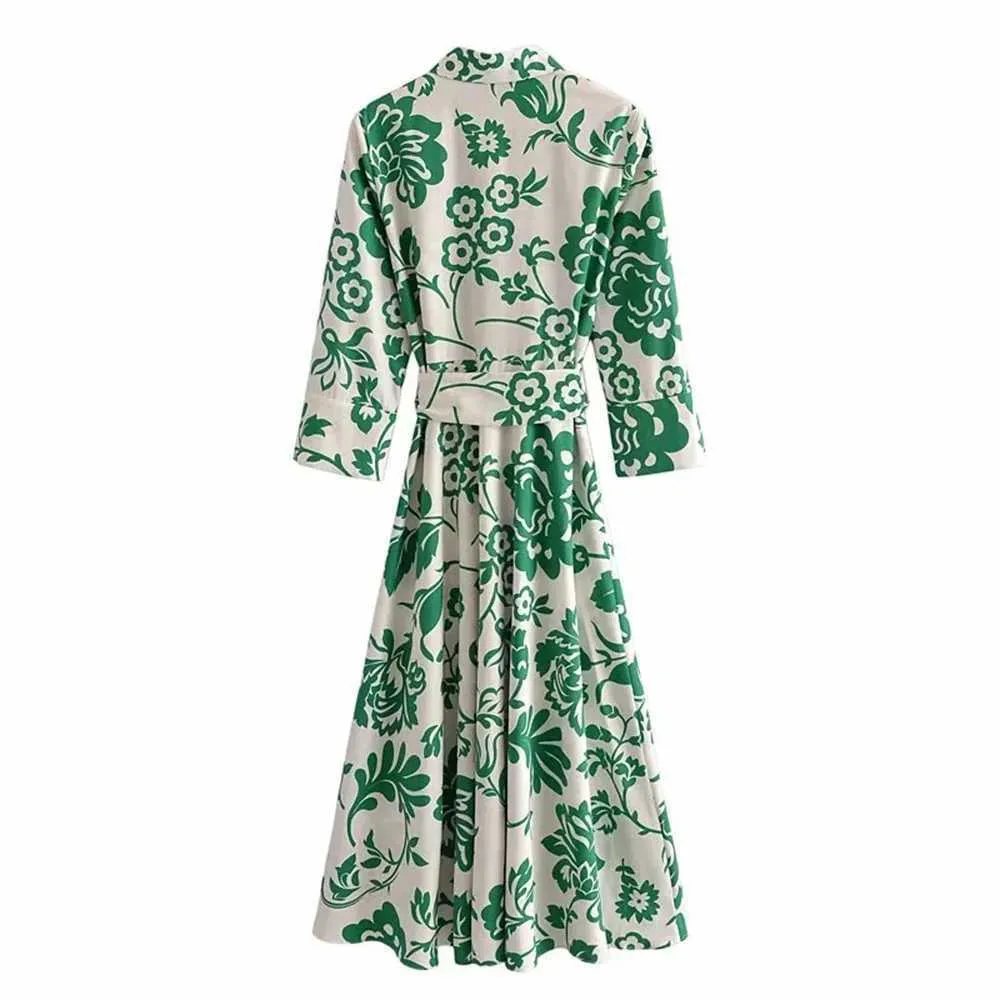 slim fit dress slacks Exciting News Floral Midi Dress - Cream, Yellow and Green main image 0