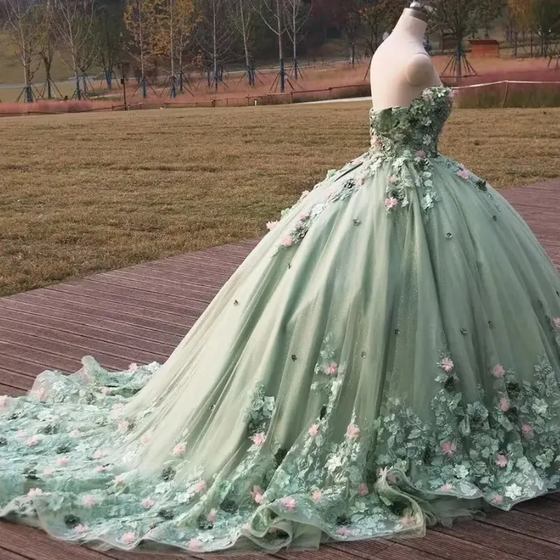 Lace Pastel Green Dress For Wedding Elegant Mint Green A-Line