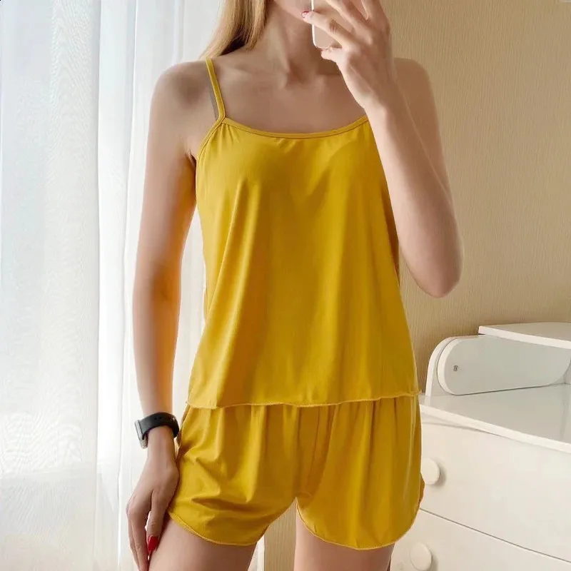 Women's Sleeveless a tank top Pajama Set with Shorts