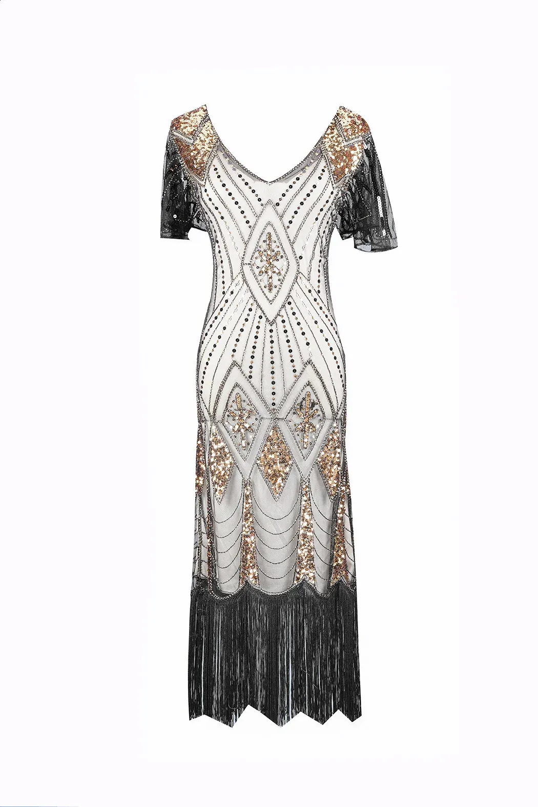 open lace back dress 1920s Great Gatsby party dress in pink and black lace
