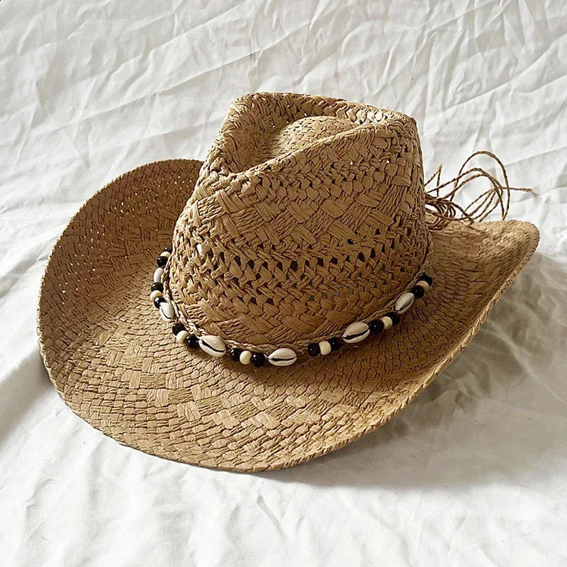 Wide Brim Straw Hats For Women, Summer Beach Sun Hat With  display picture 3