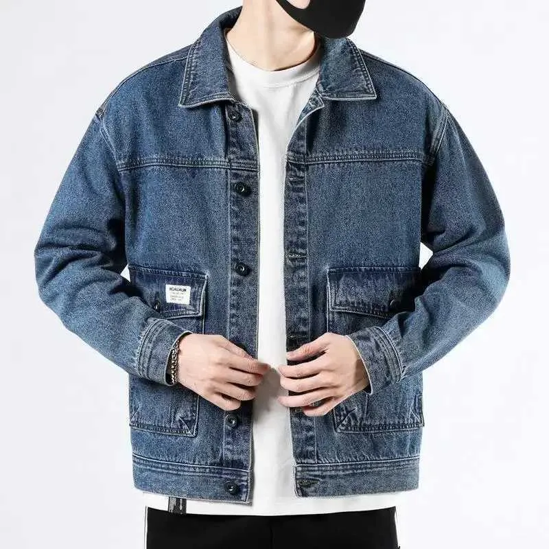 Save Big on Bulk Black Denim Jacket Mens Black Denim Jean Jacket Men  Stylish Japanese Inspired Freight Denim Jacket, Elastic Fit, Fashionable  Winter