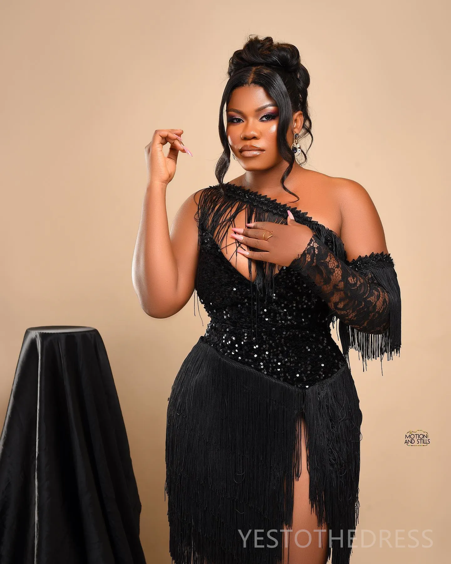 Plus Size Black Cape Dress Black Dress Plus Size Sequin Dress