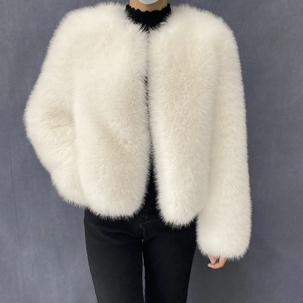 Reversible Red Fox Minky Faux Fur Short Jacket With Black