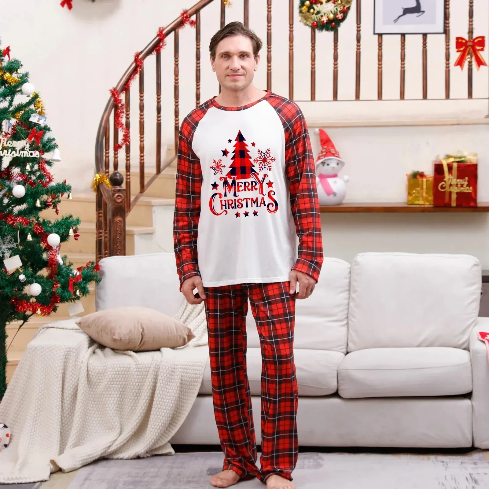 Christmas Pajamas Shorts Mens Holiday Sleepwear Mens Holiday