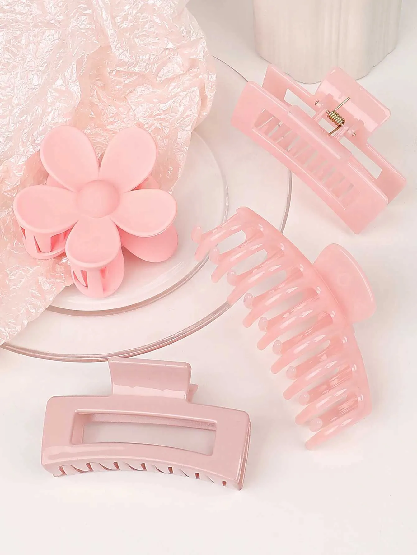 Pink Hair Styling Accessory Sale! Pink Flower Hair Accessory, Pearl Hair comb, Gold hair  main image 3