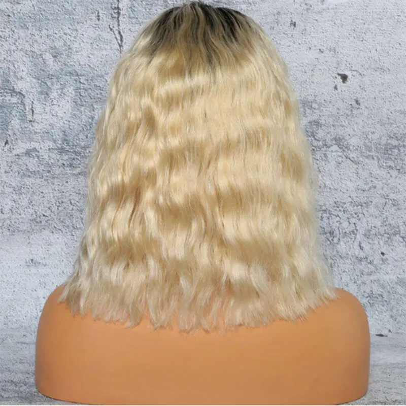 Middle Part Soft Preplucked Glueless Ombre Blonde 14 Inch  display picture 1