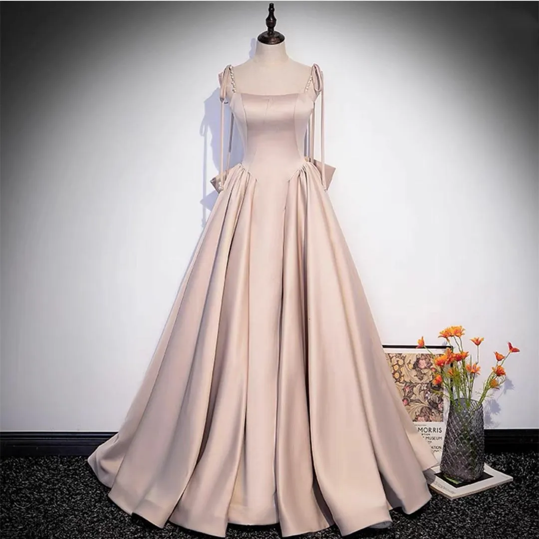 Vintage Long Pink Satin Prom Dress with Pockets and Sweep Train, Strapless  A-Line Evening Gown from Dhgate Prom Dresses - price 101.13