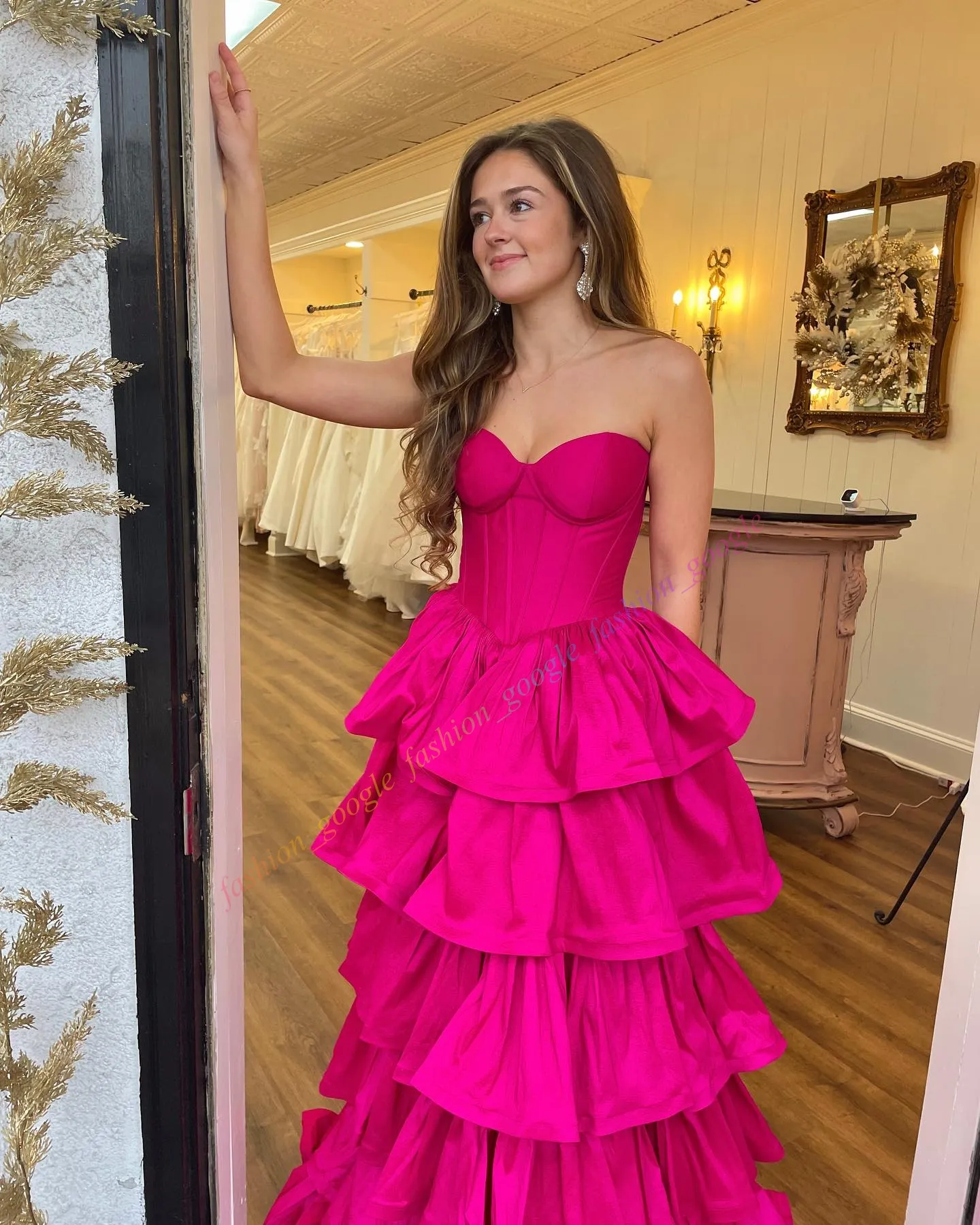 hot.pink dress Shop the Evelyn Hot Pink Mini Dress - Stylish & Trendy main image 0