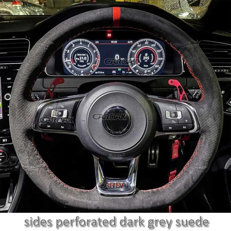 アウトレット福袋 Cover Alcantara Suede Custom CarDAK Steering VW For Wheel Interior