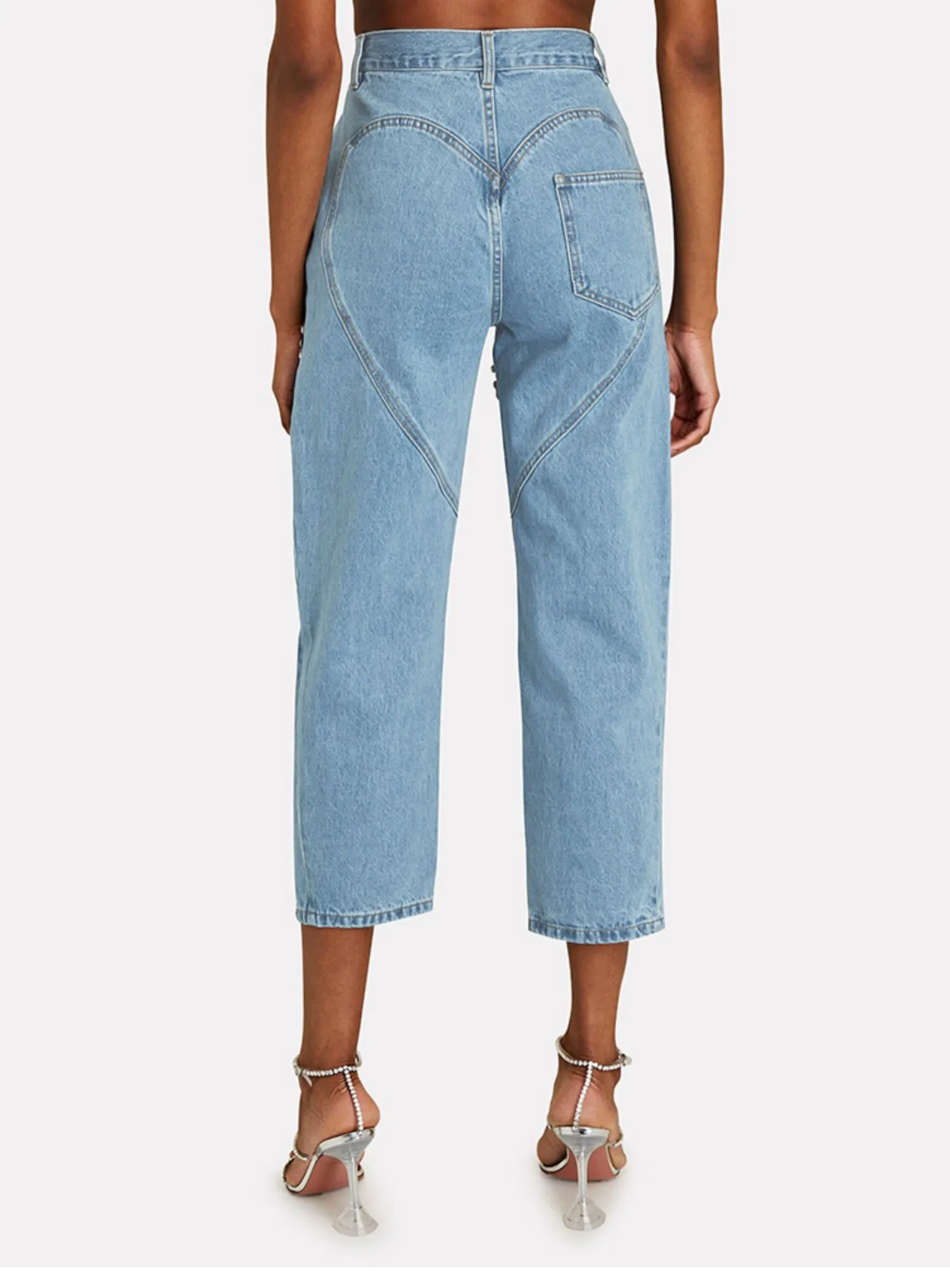 DHgate.com:Star-Studded Denim Jeans: Rhinestone Cutout