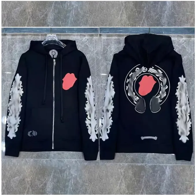 chrome hoodie Designer Hearts Men Jackets Designer Winter Sweatshirts Hearts Hoodie Sleeves Jacket Loose Cotton Coat Hoody Mens 834