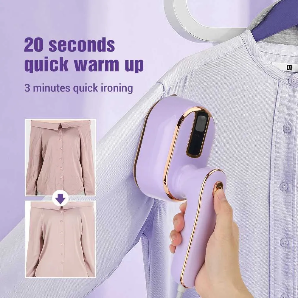 Portable Travel Steamer & Iron – 2-in-1 Steamer Iron, 180° Foldable Handle, 15s Heat-Up, 20min Steam For Clothes, Home & Travel