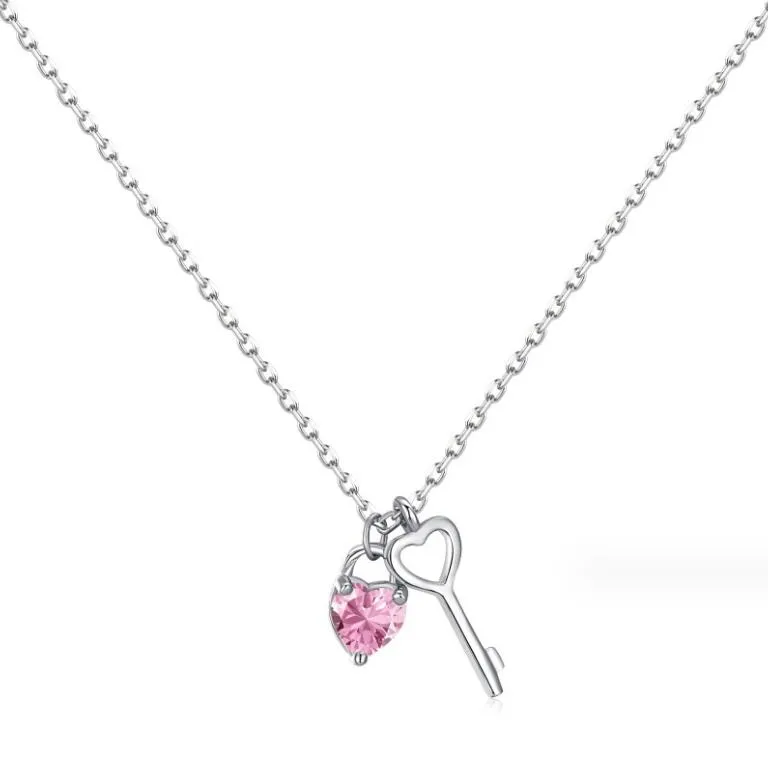 Collar De Plata 925 Colgante Barra Vertical Con Cubic