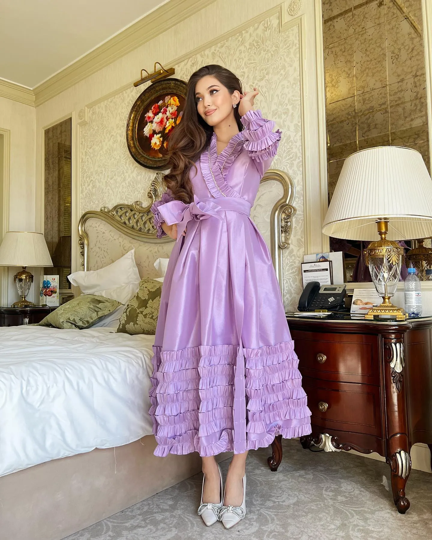 green emerald velvet dress Purple Satin A-line Spaghetti Straps Prom Dresses With Pockets, Party  Dress, MP775