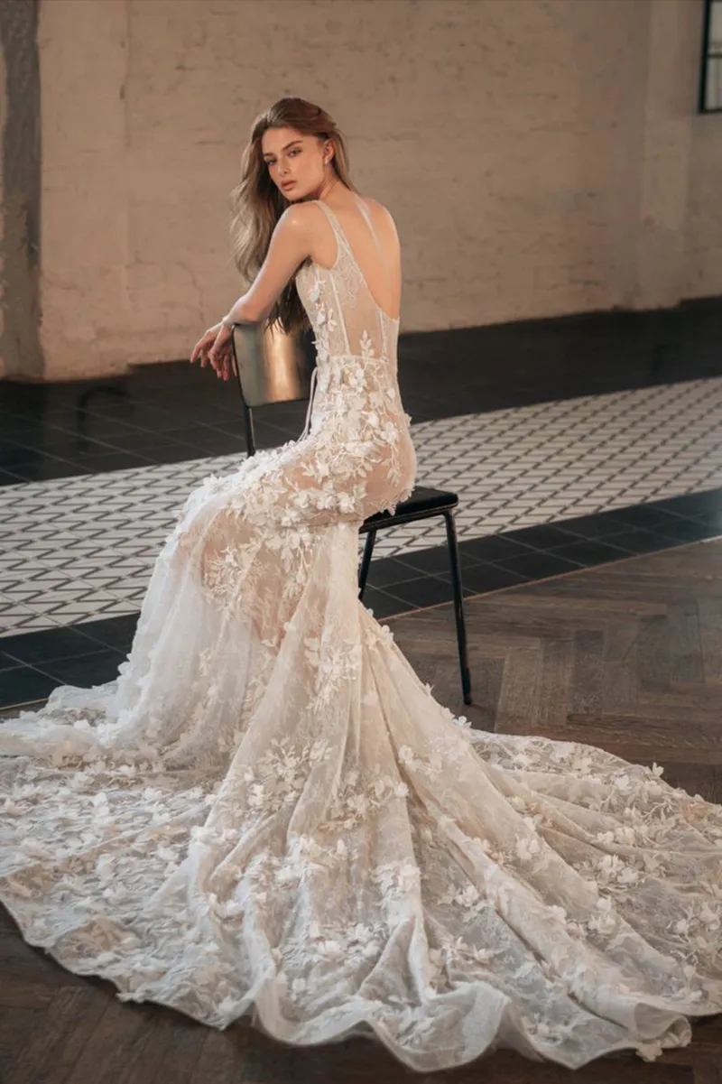 Spaghetti Strap Mermaid Wedding Dress, Lace Illusion... From  Romanticggowns, $176.66 | DHgate.Com