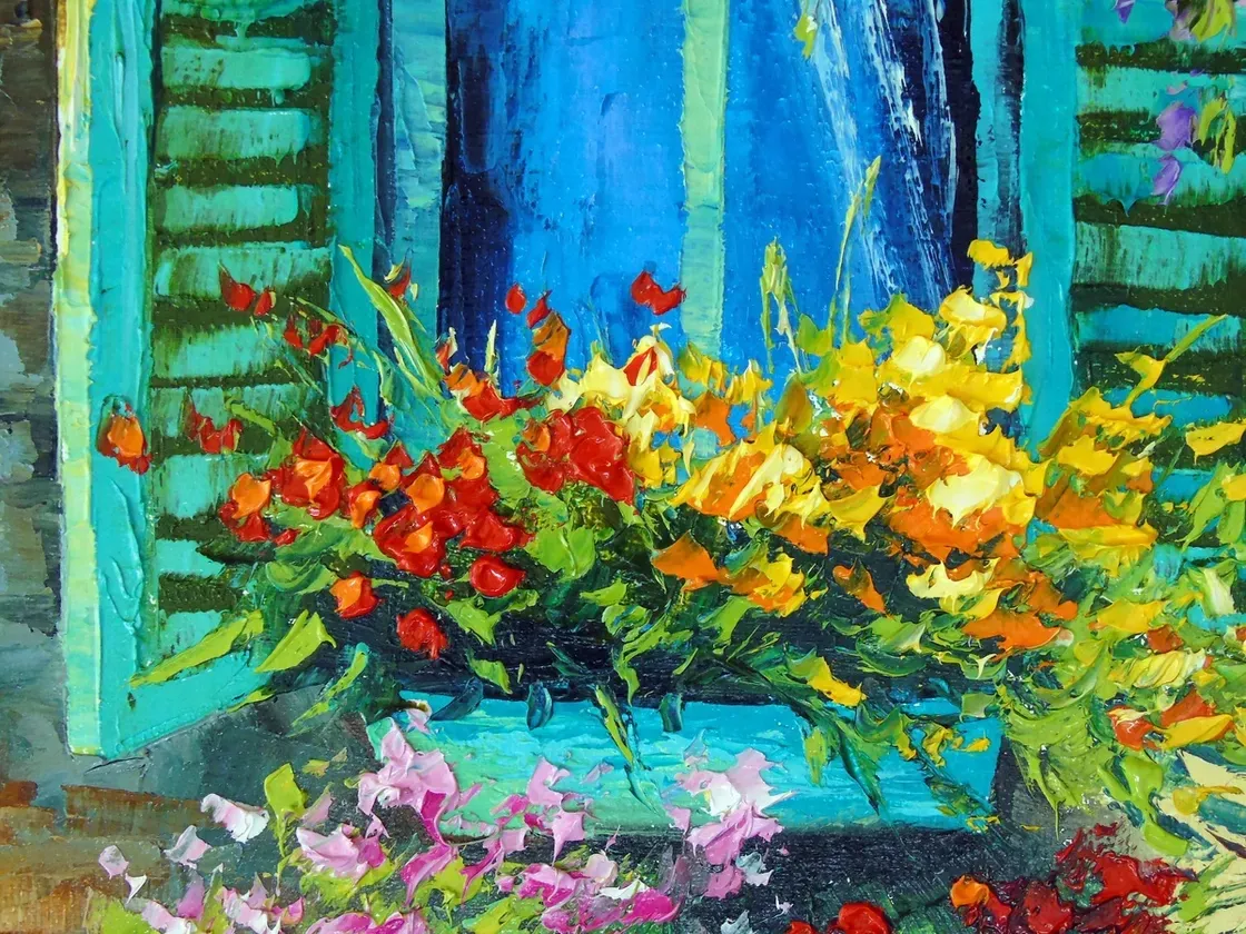 Tableau Artistique Textured Vintage Floral - Toile Paysage, Style Art Déco