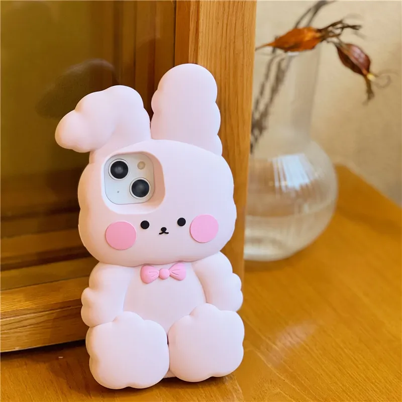 Cool Animal Iphone Cases For Girls Luxury Bunny Rabbit Fur Plush