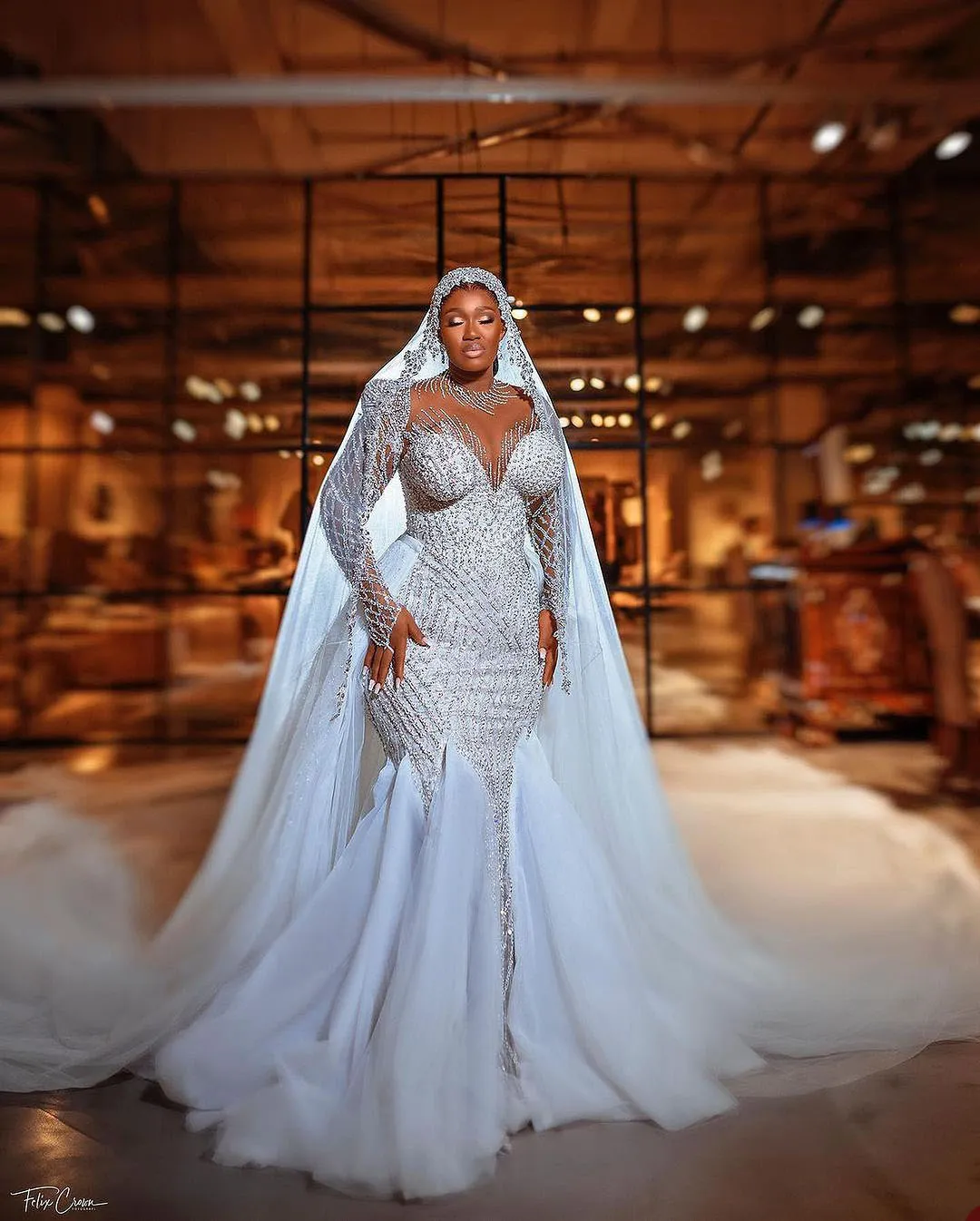 Luxury Mermaid Wedding Dress With Sequined Trumpet Gown Long Sleeves Custom Made Bridal Dress Fancy Beading Vestido De Noiva From Manweisi 252.95 DHgate.Com