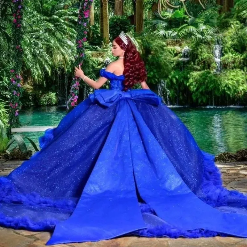 Royal Blue Quinceanera Dress Off Shoulder Ball Gown... From Zaomeng321, $351.36