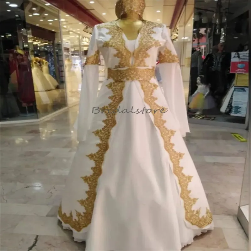 green emerald velvet dress White Unique Wedding Hand Beaded Stunning & Eye catching Long Sleeve Maxi  Arabic Moroccan Takchita Kaftan, Islamic Wedding kaftan – RobeDesert