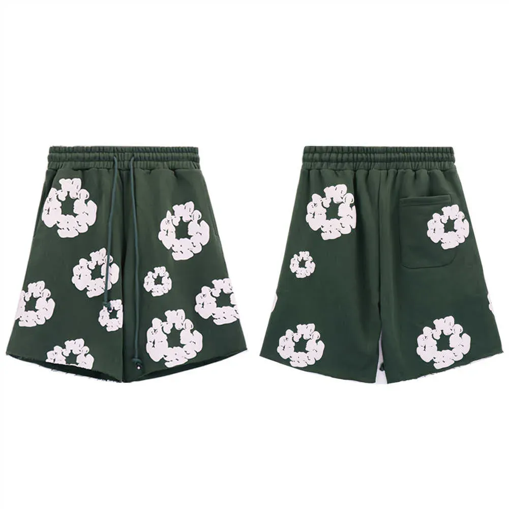 Stock DEN new main line American kapok foam print loose casual shorts for men and women sports pantsS-XL