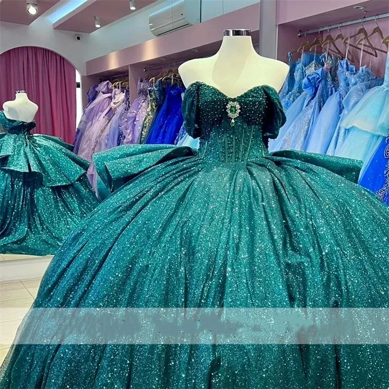 Stunning Emerald Green Quinceanera Dress,Sweet 16 Dress,Emerald Green Ball Gown Y1120