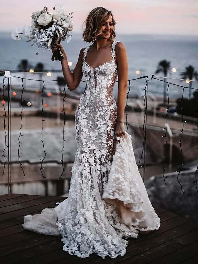 chinese dress ladies KAILEY / Lace Boho Wedding Dress with Deep V Neck