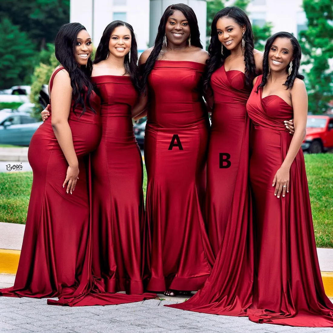 Jr bridesmaid dresses burgundy hotsell