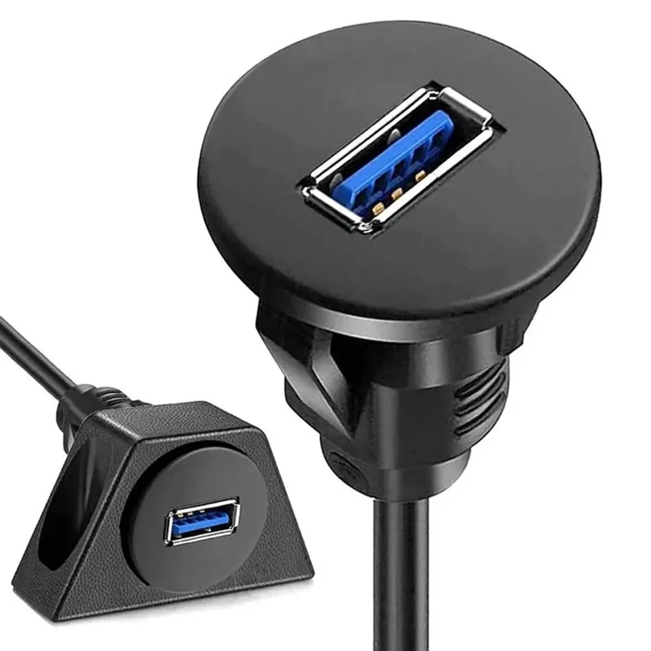 Câble Extension USB 3.0 Mâle Vers Femelle 1m - Montage Encastré Voiture - Audio Tech Direct