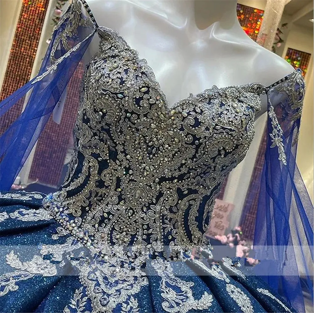 Royal Blue Blue Sparkly Quinceanera Dresses With Cathedral Train Lace Up Back And Beaded Princess Design Perfect For Prom Graduation Or Sweet Occasions From Missbeautydress 192.7 DHgate.Com