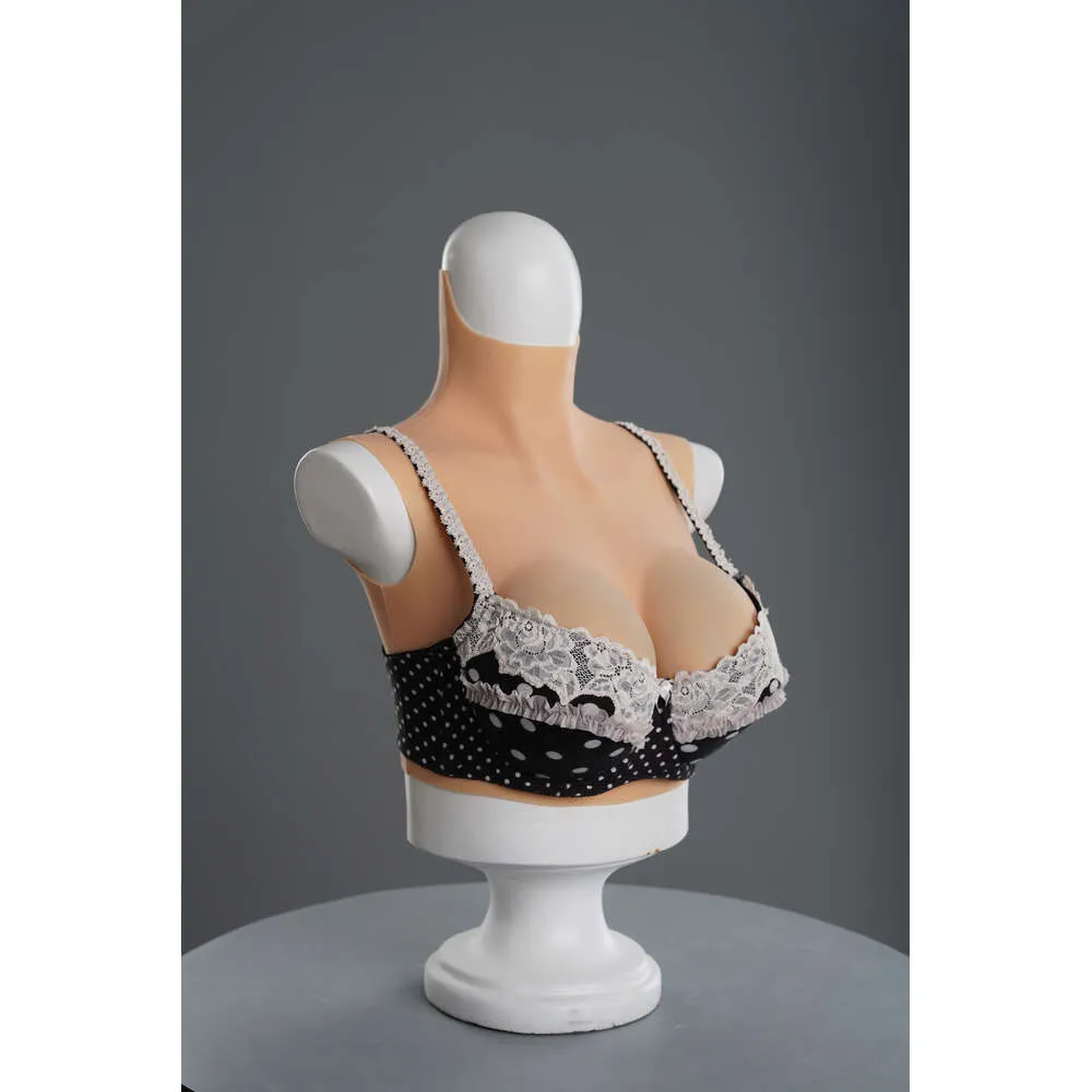 Realistic Silicone Breastplate High Collar Fake Breasts Artificial