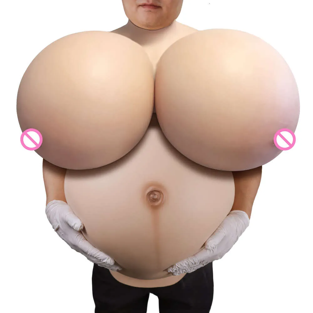 Costume Accessories Large Silicone Woman Tits Zzz Cup Boobs Artificial  Twins Fake Pregnant Belly with Big Huge Female Breast Forms Combo Set