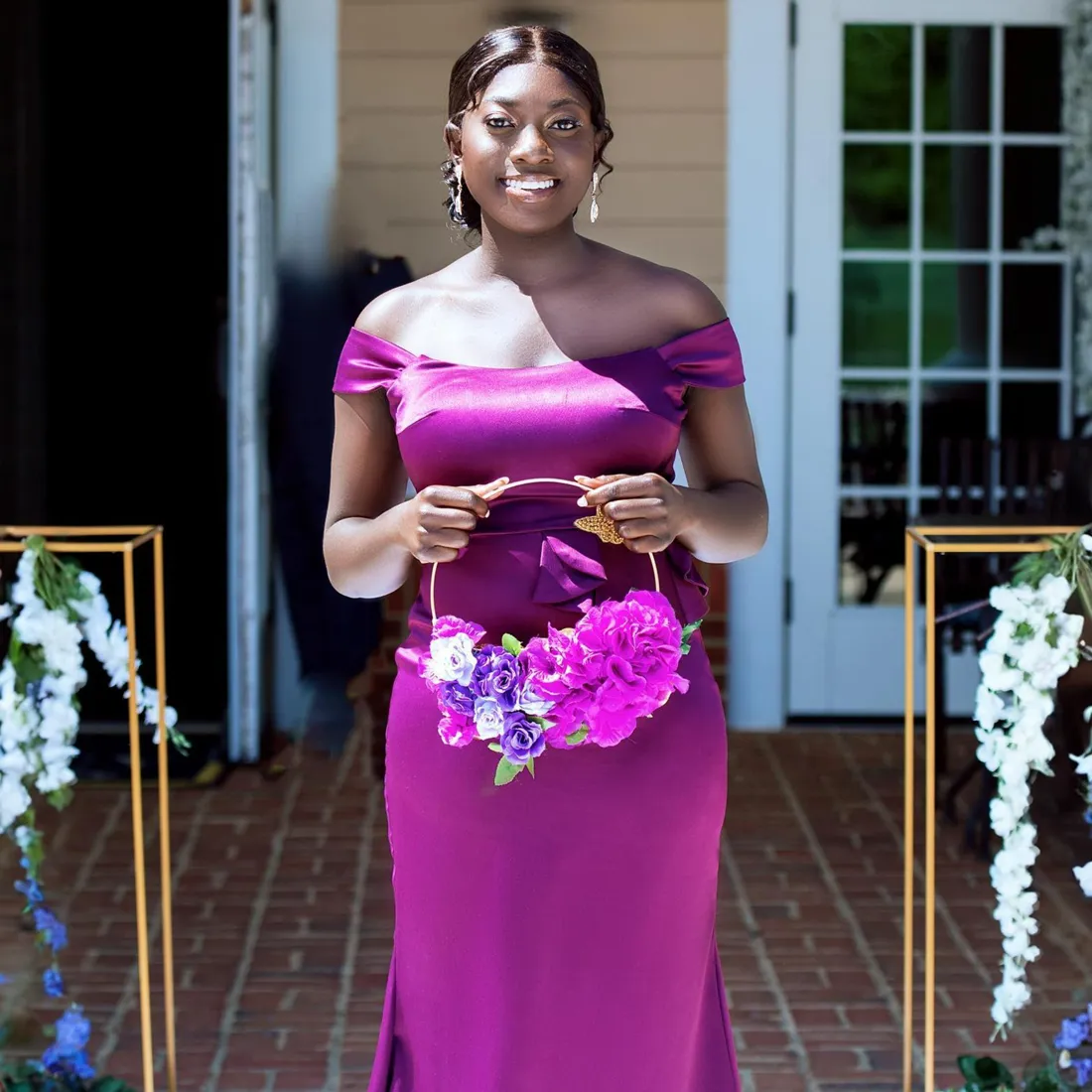 Grape Junior Bridesmaid Dresses Mermaid Off Shoulder Elastic Satin Maid Of Honor Dresses Bride Gowns For Nigeria Black Women Girls With Rehinestone Marriage BR123 From 77 16 DHgate