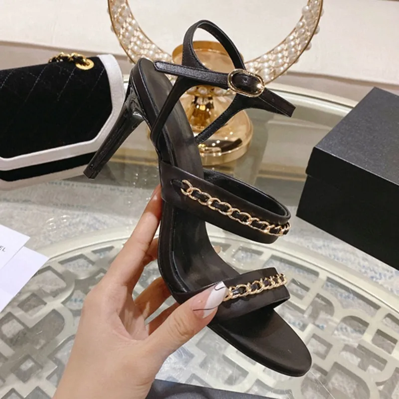 High Heels 5cm, Elegant Womens Heeled Sandals With Delicate Two