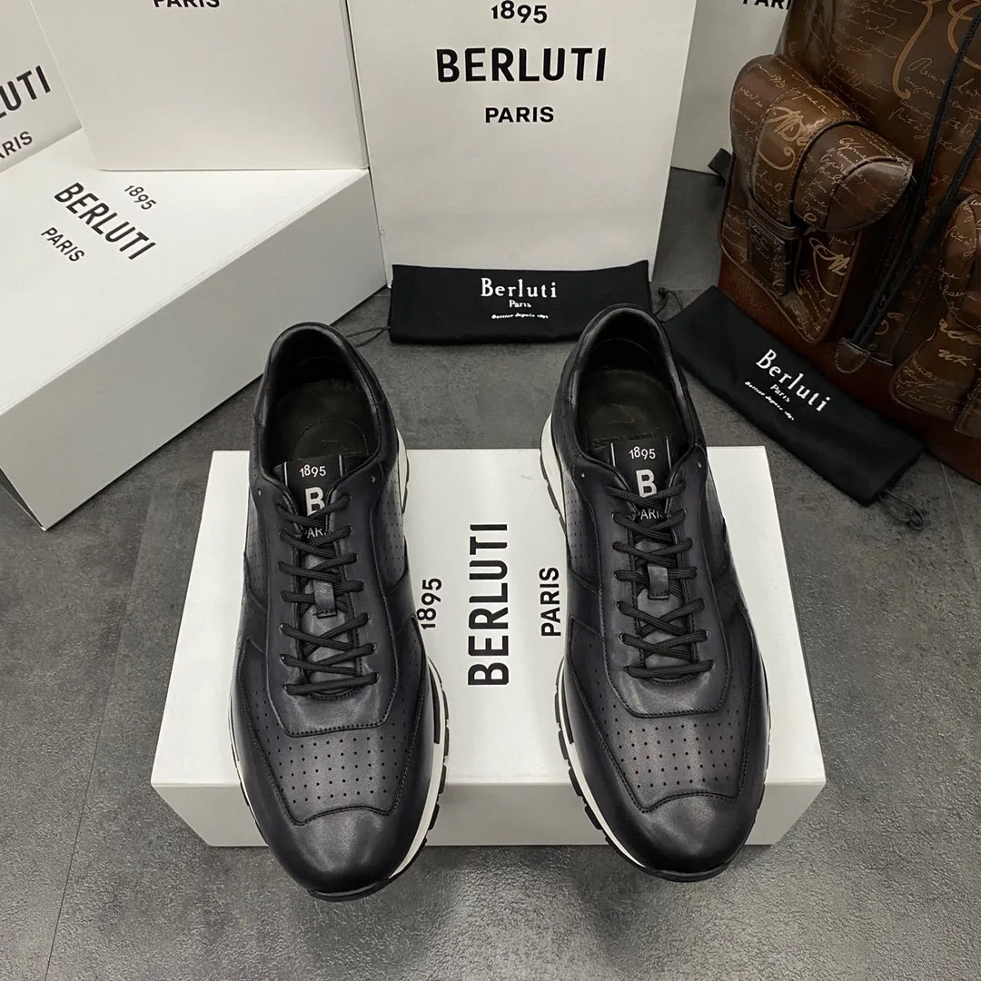 Wholesale Berluti Mens Leather Sneakers Top Berluti New Fast
