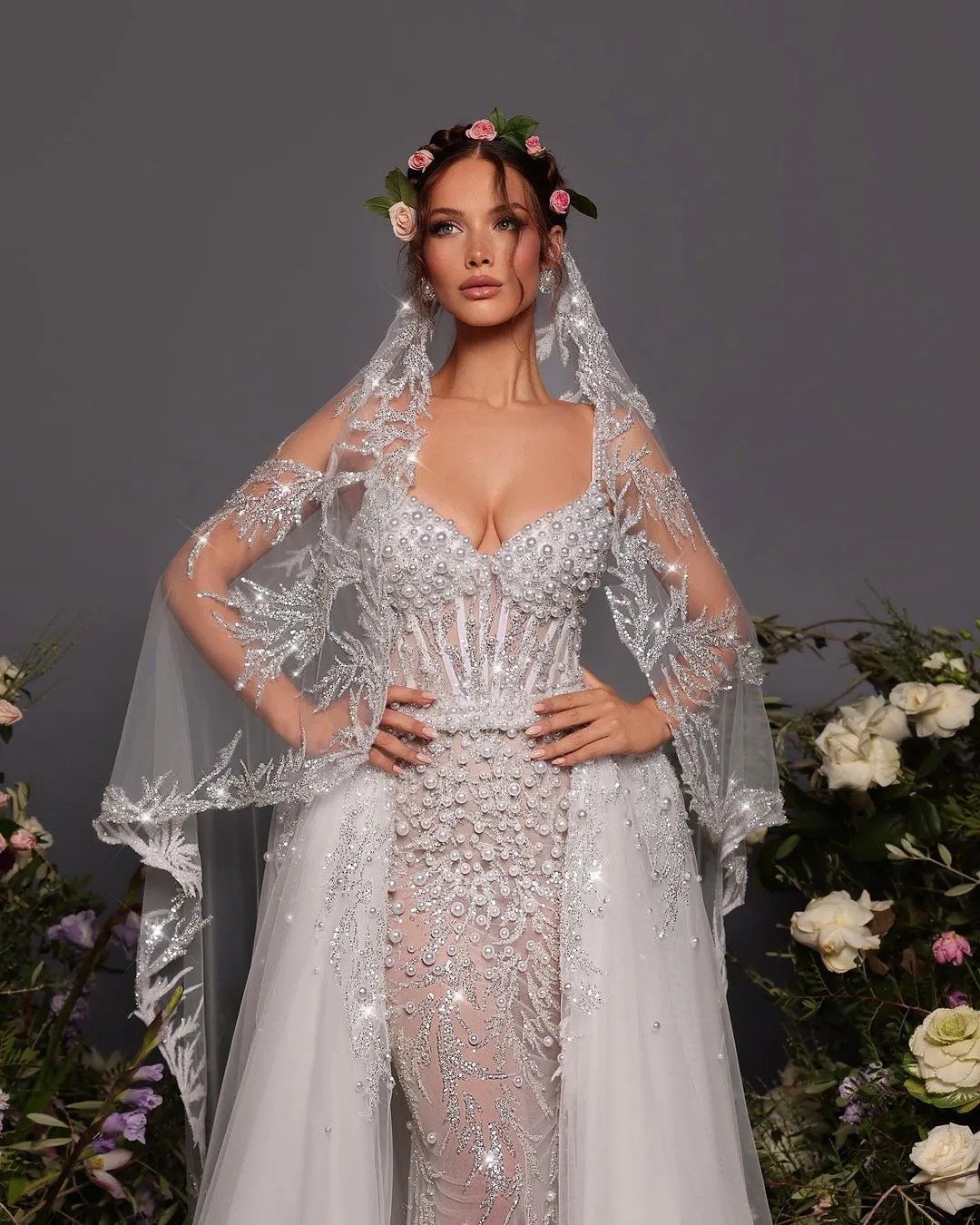 Custom-Made Meaid Wedding SS with Veil Strapless Mermaid Wedding Dress With Detachable Train \u0026 Veil Sweetheart  Bridal Gown, Pearls \u0026 Sequins From Cherisheddress, $228.1 | DHgate.Com