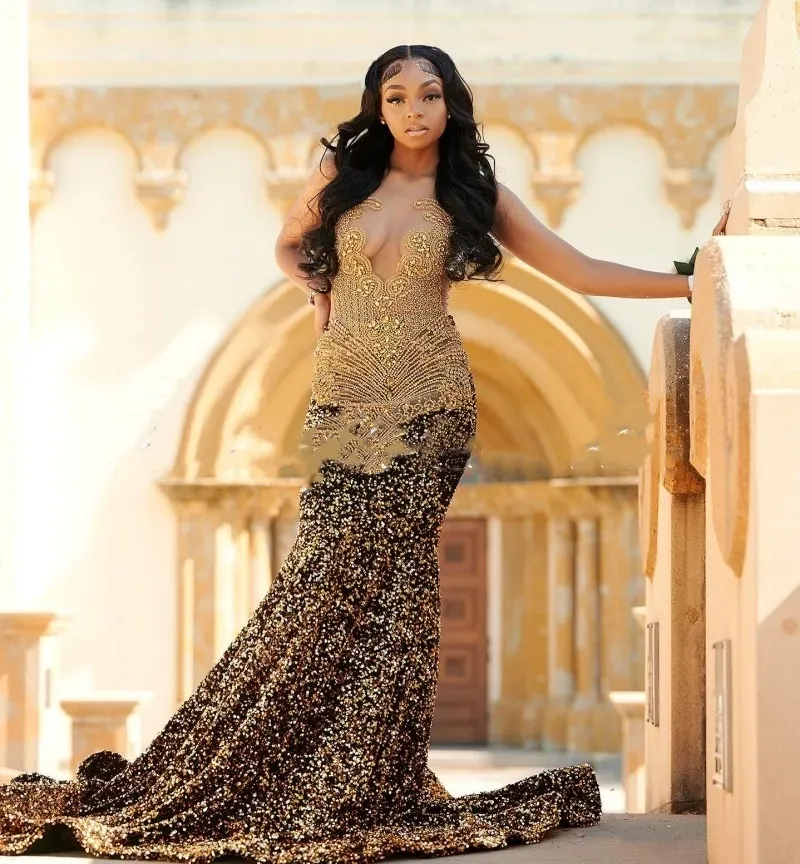 Sparkly Brown Sequin Mermaid Prom Gown Jewel Neck,... From Babynice666,  $182.02 | DHgate.Com