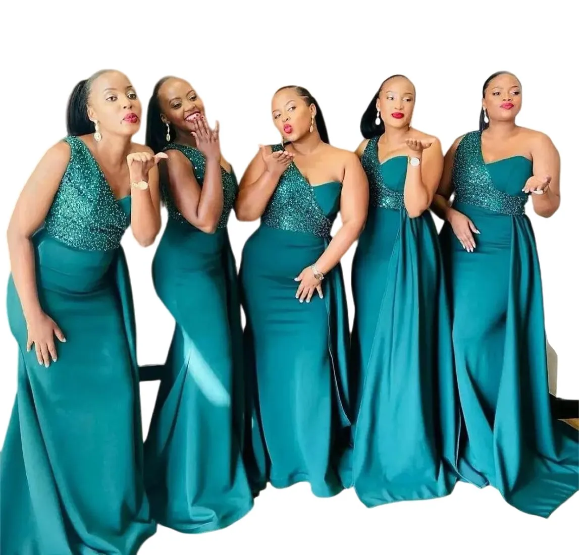 Green E Shoulder Satin Sequined Lace Mermaid Bridesmaid Dress - Plus Size Formal Wedding Guest Wear (2024) Green E Shoulder Satin Sequined Lace Mermaid Bridesmaid Dress - Plus Size Formal Wedding Guest Wear (2024)