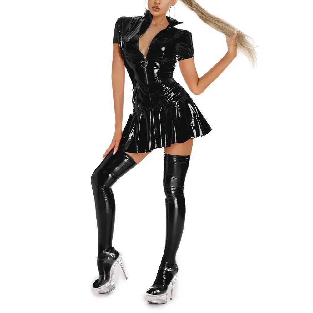 sexy fishnet clubwear Plus Size Wet Look Lust Romper, Ultra Sexy Cupless Lingerie