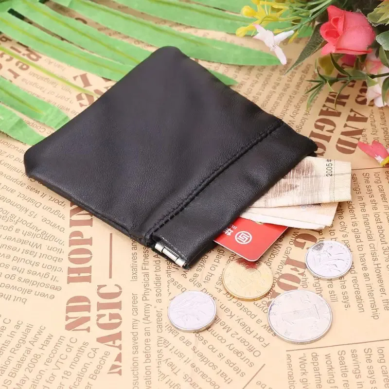 Coin Bags For Men Genuine Leather Snap Top Wallet Sturdy Metal Spring Closure Small Change Pouch 9x9cm Black From Totelove 8.44 DHgate.Com