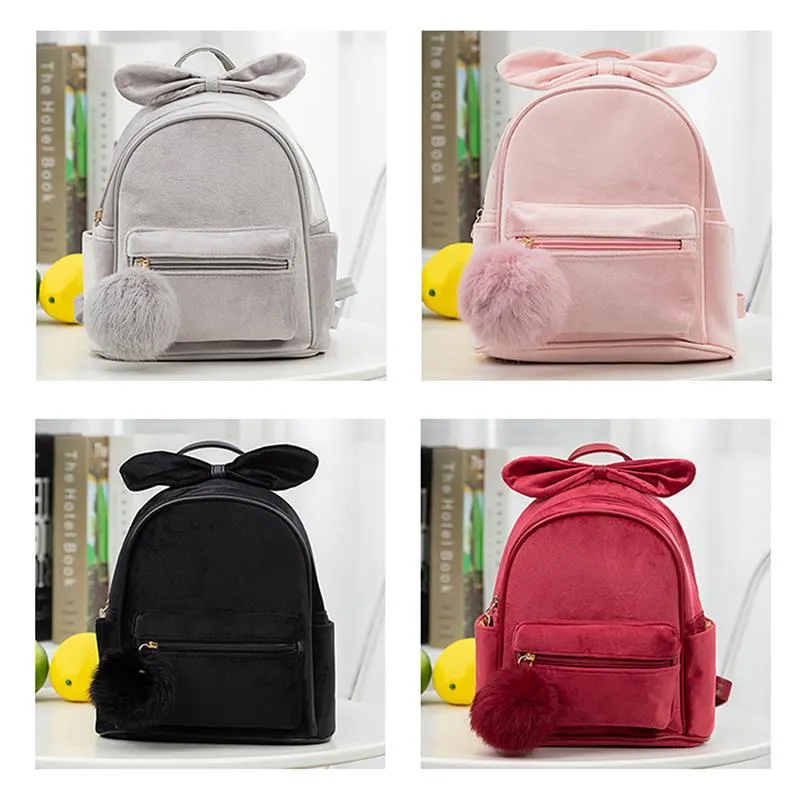 Mini Backpack Purses Stylish Velvet Mini Backpack With  display picture 1