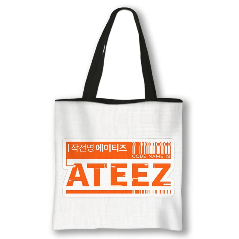 ATEEZ Printed Tote Bag, Cute Black Casual Shoulder Bag | DHgate