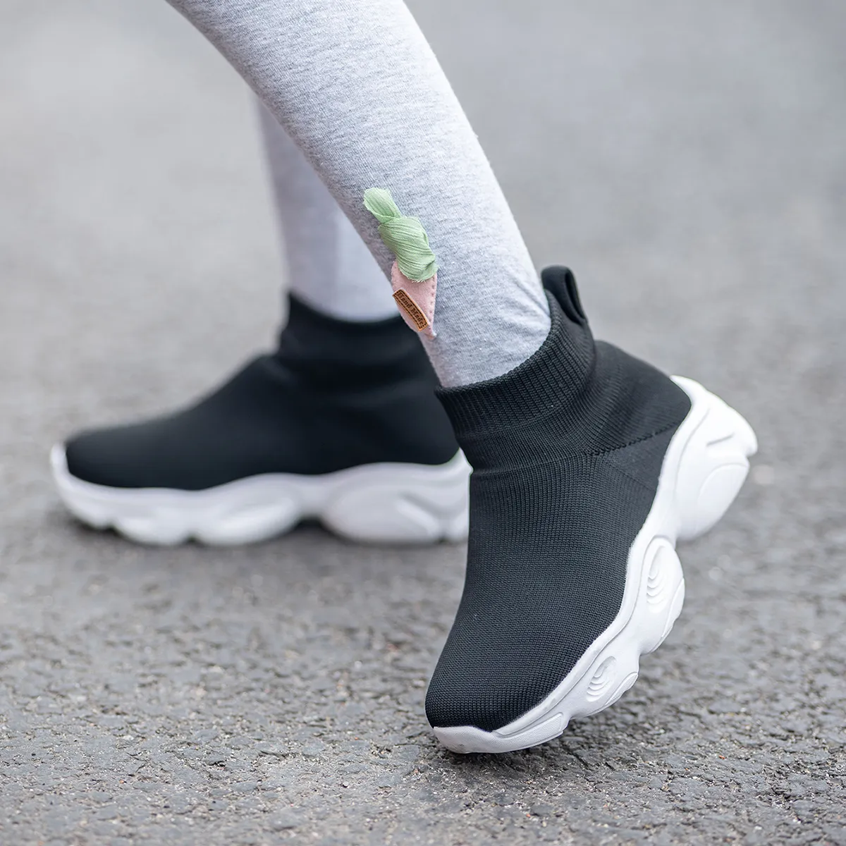 Knitted High Top Sock Sneakers for Kids Casual Sport Tennis