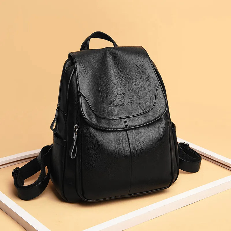 black leather large backpack women& 39 The Oxford V3 2 Open Pockets Exterior 392150 Large Backpack in Full
