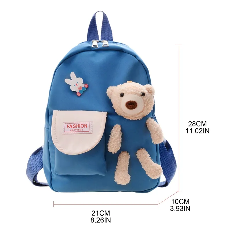 Cartoon Bear Plush Backpack for Girls Cute Toddler Kindergarten School Bag