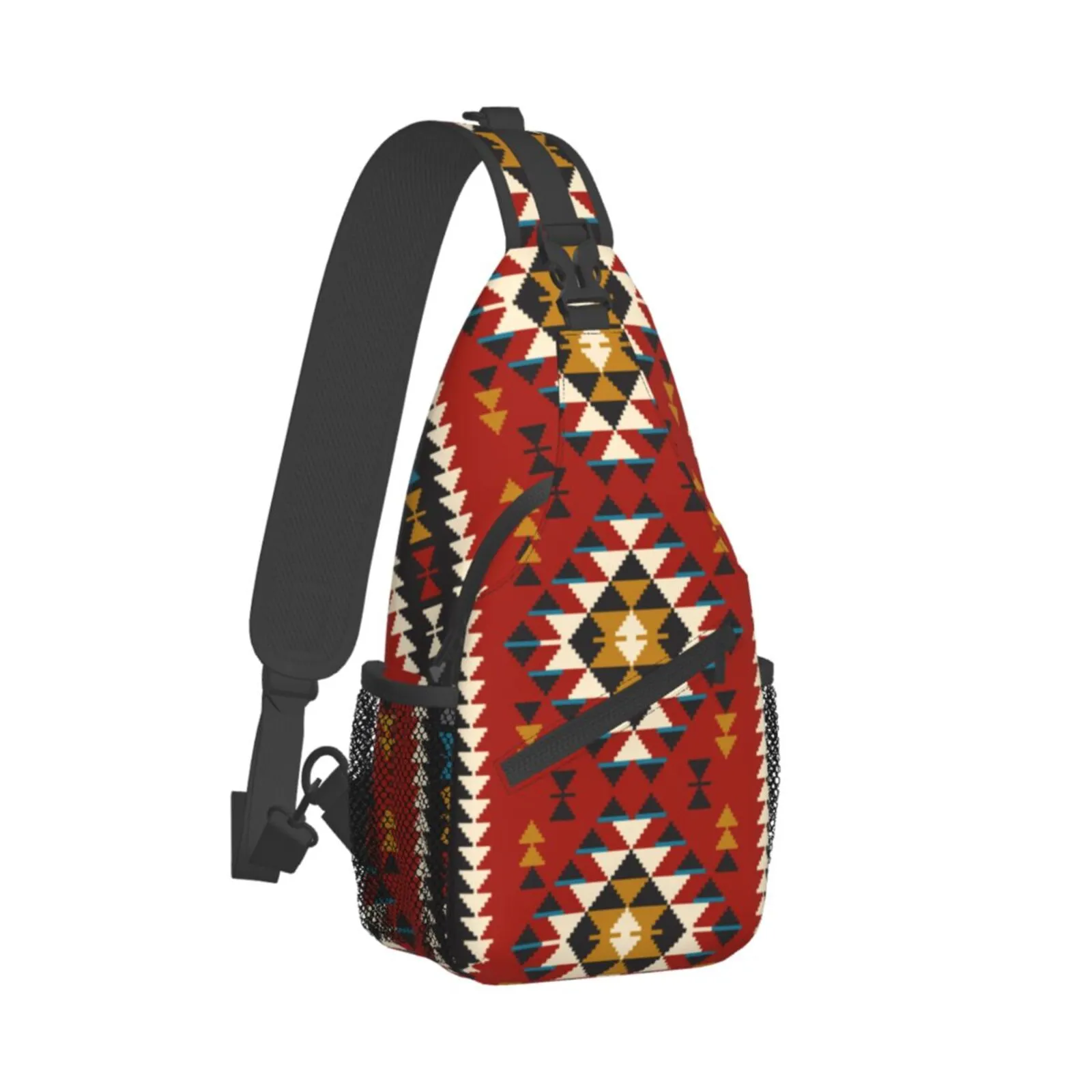NEW KAVU Rope Sling Bag Aztec Navajo Print Kavu Rope Sling Bag Rare Navajo Aztec Pattern All Zippers  main image 2